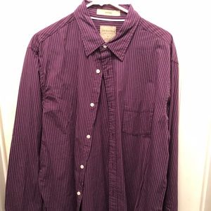 Purple and white button down